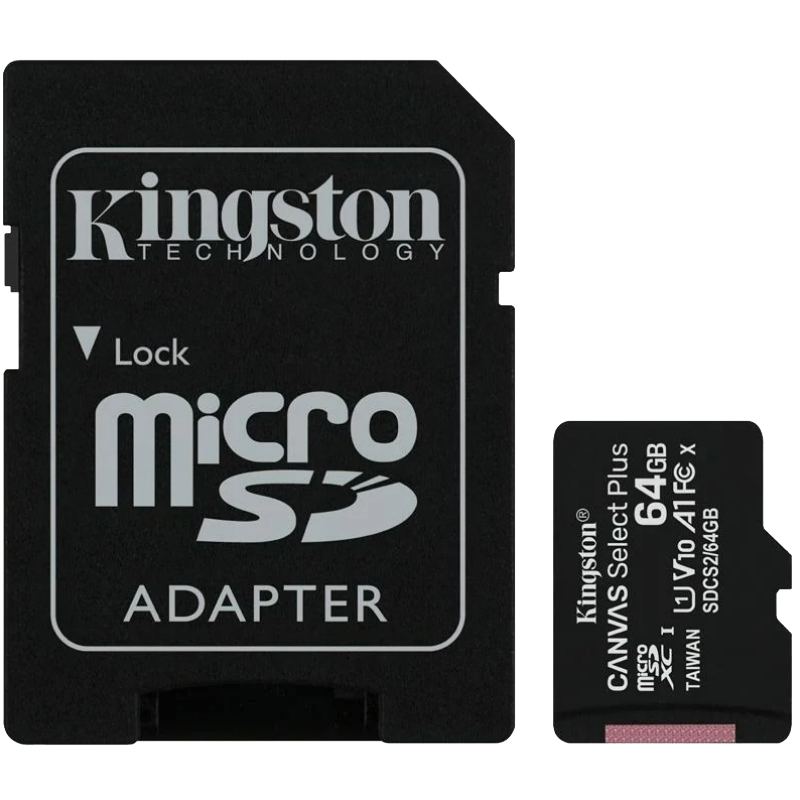 Tarjeta microSD Kingston Canvas Select Plus 64GB UHS-I U1 V10 A1